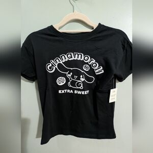 NEW Girls S (7/8) CINNAROLL Sanrio Kids Black T-Shirt *F4